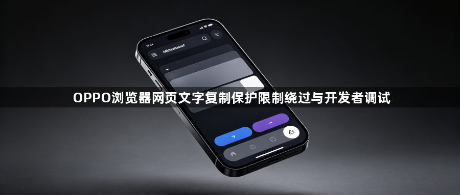 OPPO浏览器网页文字复制保护限制绕过与开发者调试1