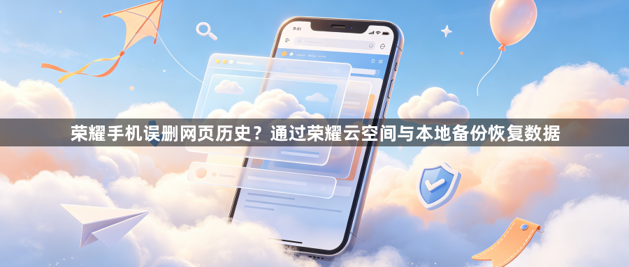 荣耀手机误删网页历史？通过荣耀云空间与本地备份恢复数据1