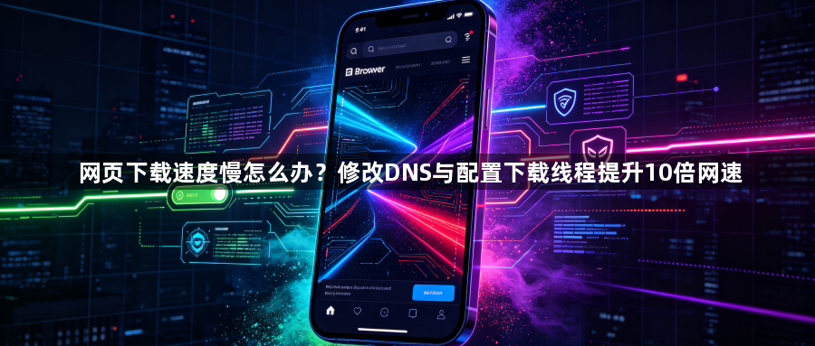 网页下载速度慢怎么办？修改DNS与配置下载线程提升10倍网速1