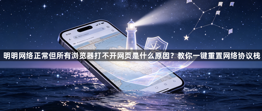 明明网络正常但所有浏览器打不开网页是什么原因?教你一键重置网络协议栈1
