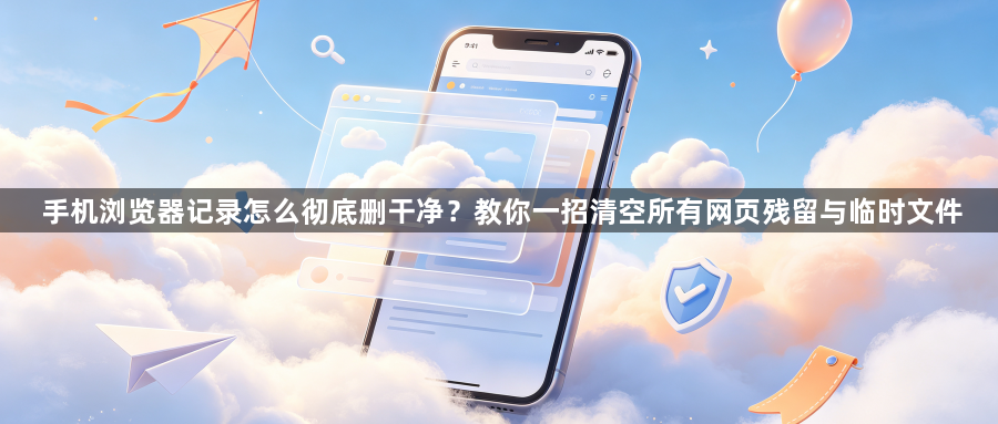 手机浏览器记录怎么彻底删干净？教你一招清空所有网页残留与临时文件1