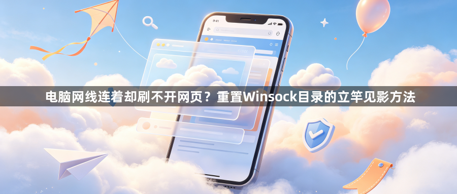 电脑网线连着却刷不开网页？重置Winsock目录的立竿见影方法1